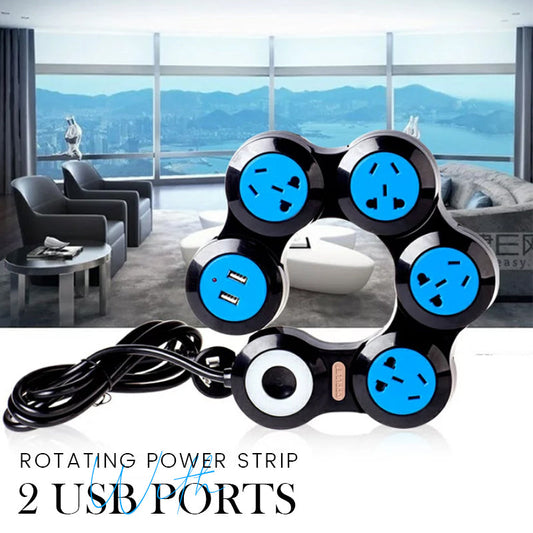 🔥🔥🔥Free shipping Rotating Power Strip with 2 USB Ports