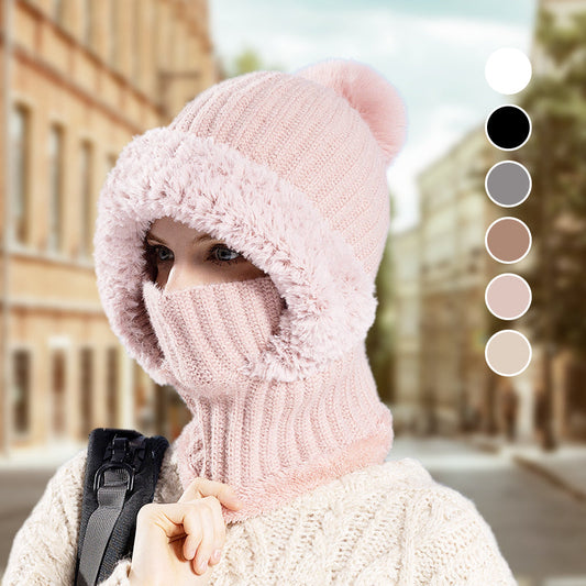 🔥[Bottom discount] 👍Women's winter one-piece knitted hat, scarf and mask