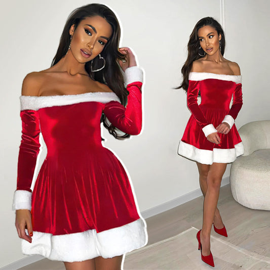 🔥[Lowest Price Ever]😍 Women's Christmas Battle Suit One Shoulder A-Line Dress