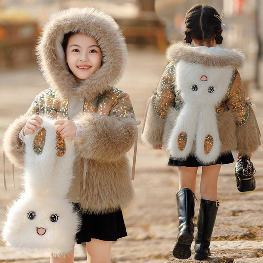 🔥🔥🔥Children's Warm Fashionable Sequined Plush Jacket