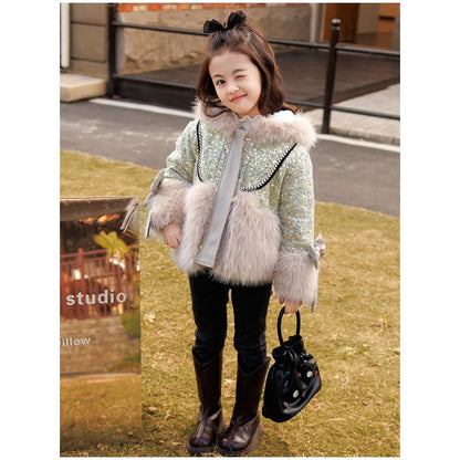 🔥🔥🔥Children's Warm Fashionable Sequined Plush Jacket