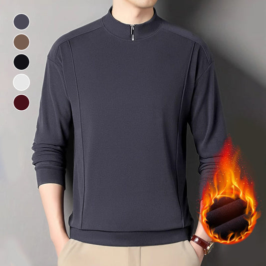 🔥🔥🔥Men's Cozy Long - Sleeve Pullover with Zippered Collar