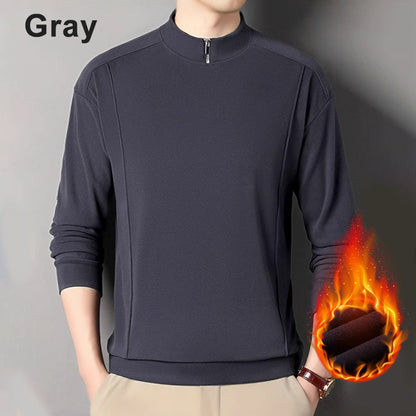 🔥🔥🔥Men's Cozy Long - Sleeve Pullover with Zippered Collar